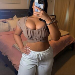 Y2K Beige Chiffon Tie-Back Blouse — Date Night / Chic Top